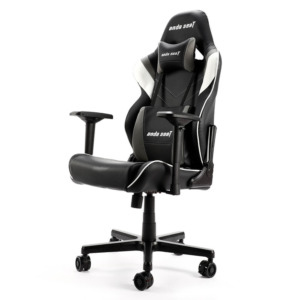 AndaSeat Assassin Black/White/Grey V2 - Full PVC Leather 4D Armrest Gaming Chair