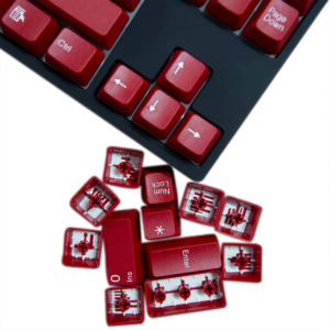 Tai-Hao Double Shot ABS Red/White Text - Full 104 Keys