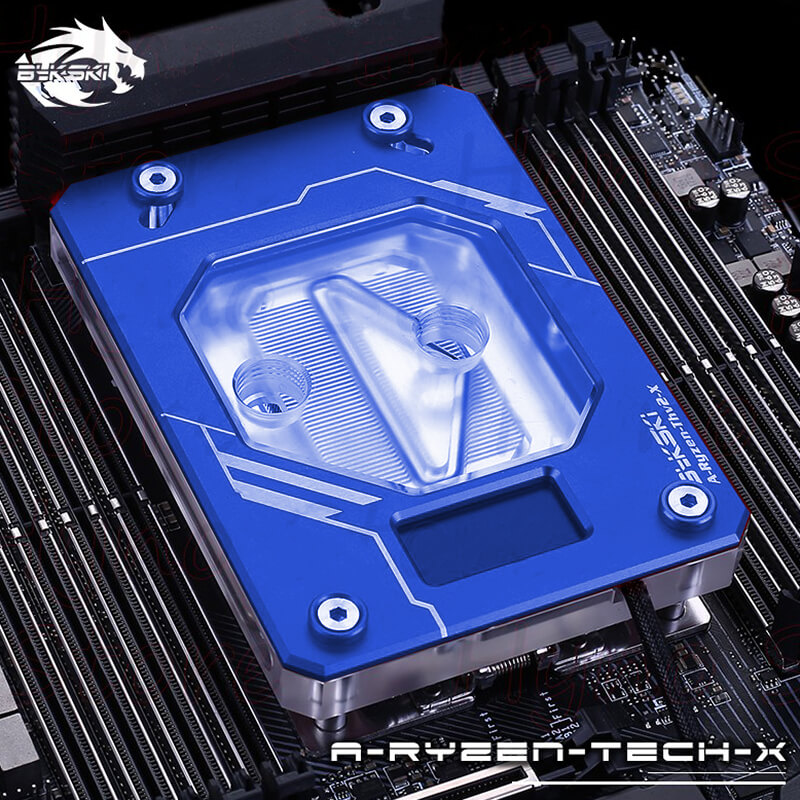 Bykski A RYZEN TECH X Blue – Digital RGB Temperature LCD Cpu Blocks Bykski A-RYZEN-TECH-X Blue - Digital RGB Temperature LCD Cpu Blocks
