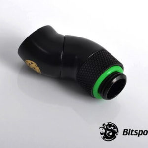 Bitspower G1,4'' Matt Black Dual Rotary 90 Degree Ig1,4'' Extender 2