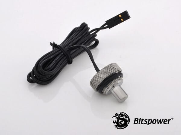Bitspower G14 Silver Shining Temperature Sensor Stop Fitting Bitspower G1,4'' Silver Shining Temperature Sensor Stop Fitting