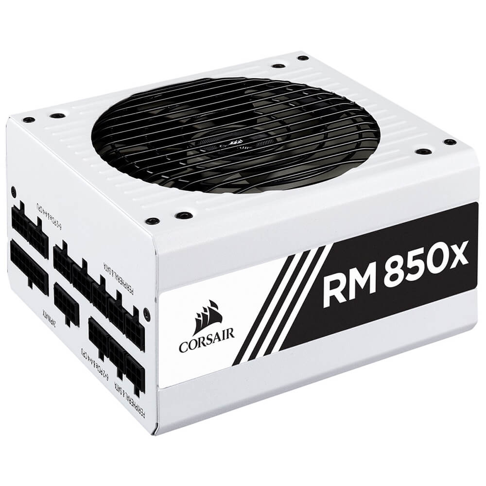 Corsair RMx White Series™ RM850x 2021 850 Watt 80 PLUS® Gold Certified Fully Modular PSU H1 Corsair RMx White Series™ RM850x (2021) - 850 Watt 80 PLUS® Gold Certified Fully Modular PSU