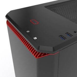 Phanteks Eclipse P400 Black:red Tempered Glass H3