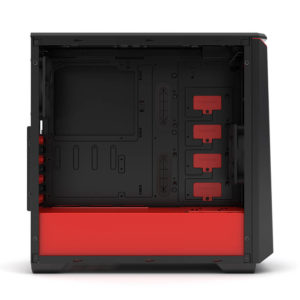 Phanteks Eclipse P400 Black:red Tempered Glass H4
