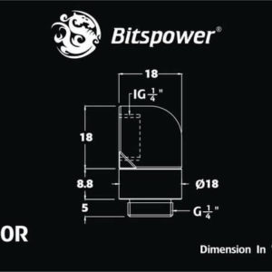 Bitspower G1/4'' Deep Blood Red Rotary 90-Degree IG1/4'' Extender