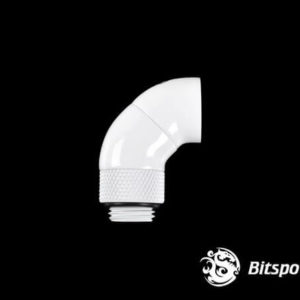 Bitspower G1/4'' Deluxe White Dual Rotary 90-Degree IG1/4'' Extender