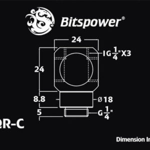 bitspower g14 deluxe white q plus rotary ig14 x3 extender 3 Bitspower G1/4'' Deluxe White Q Plus-Rotary IG1/4''X3 Extender