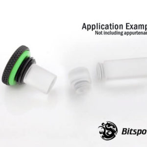 bitspower g14 matt black low profile stop fitting v2 2 Bitspower G1/4'' Matt Black Low-Profile Stop Fitting V2