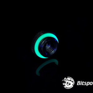 bitspower g14 matt black low profile stop fitting v2 3 Bitspower G1/4'' Matt Black Low-Profile Stop Fitting V2