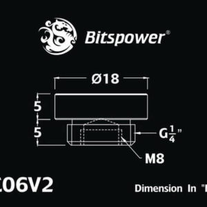 bitspower g14 matt black stop fitting v2 Bitspower G1/4'' Matt Black Stop Fitting V2
