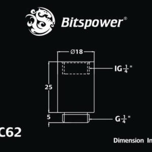 bitspower g14 silver shining ig14 extender 25mm 3 Bitspower G1/4'' Silver Shining IG1/4'' Extender-25MM
