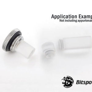 Bitspower G1/4'' Silver Shining Low-Profile Stop Fitting V2