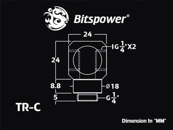 bitspower g14 silver shining q plus rotary ig14 x2 Bitspower G1/4'' Silver Shining Q Plus-Rotary IG1/4''X2 Extender