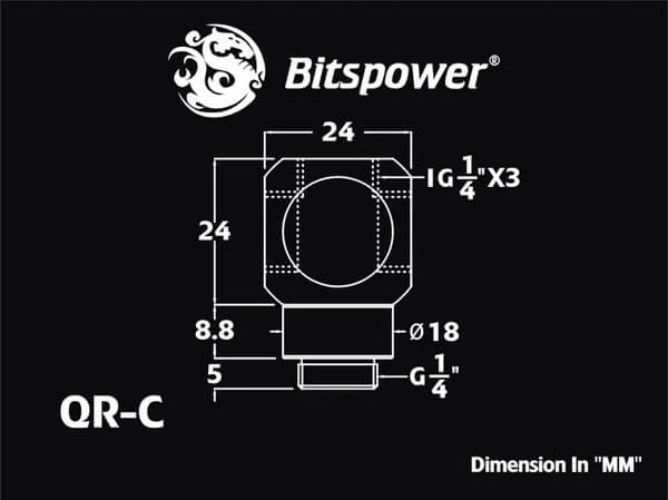 bitspower g14 silver shining q plus rotary ig14 x3 Bitspower G1/4'' Silver Shining Q Plus-Rotary IG1/4''X3 Extender