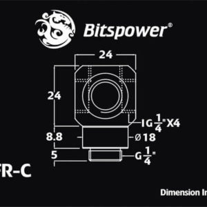 bitspower g14 silver shining q plus rotary ig14 x4 extender Bitspower G1/4'' Silver Shining Q Plus-Rotary IG1/4''X4 Extender