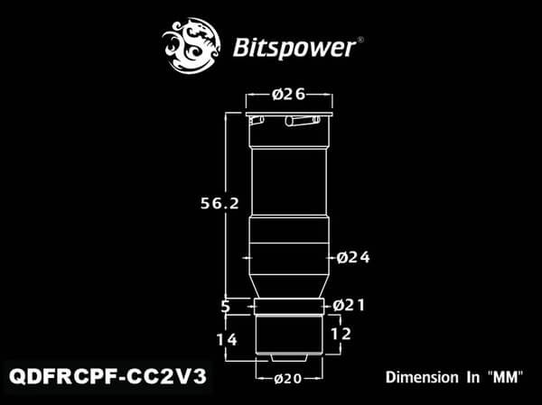 bitspower matt black quick disconnected female with rotary compression fitting cc2 ultimate for id 3 Bitspower Matt Black Quick-Disconnected Female With Rotary Compression Fitting CC2 Ultimate For ID 3