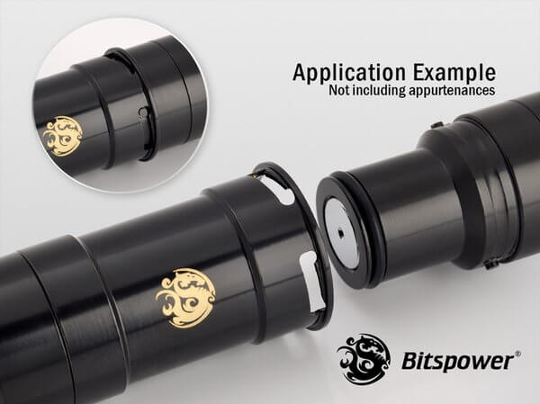 bitspower matt black quick disconnected female with rotary compression fitting cc3 for id 38 od 5 2 Bitspower Matt Black Quick-Disconnected Female With Rotary Compression Fitting CC3 For ID 3/8'' OD 5