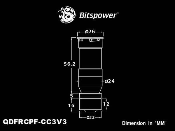 bitspower matt black quick disconnected female with rotary compression fitting cc3 for id 38 od 5 Bitspower Matt Black Quick-Disconnected Female With Rotary Compression Fitting CC3 For ID 3/8'' OD 5