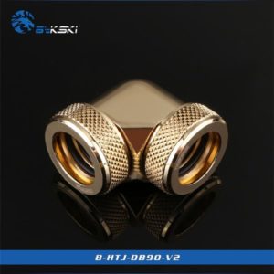 Bykski Gold 90 Double Head Fast Tight Joints - B-HTJ-DB90V2-GOLD