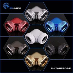 Bykski White 90 Double Head Fast Tight Joints - B-HTJ-DB90V2-WH