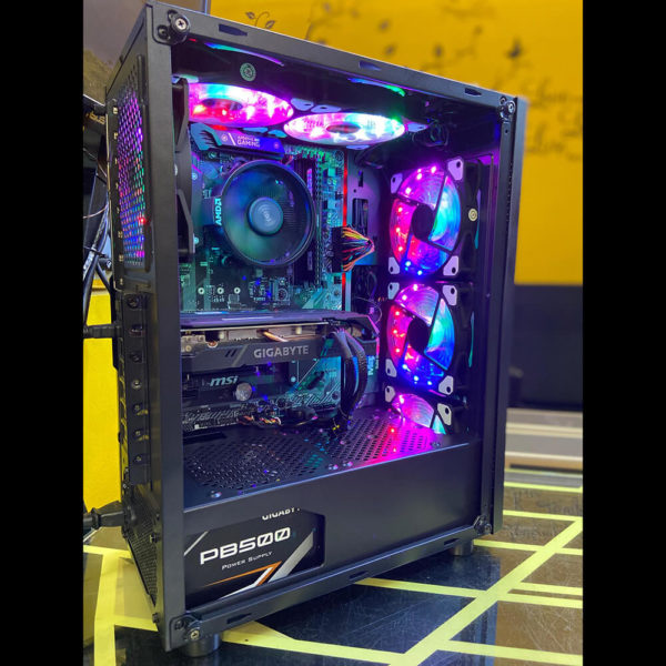 Infinity Sense Led Digital RGB Tempered Glass Case - 3 Fan