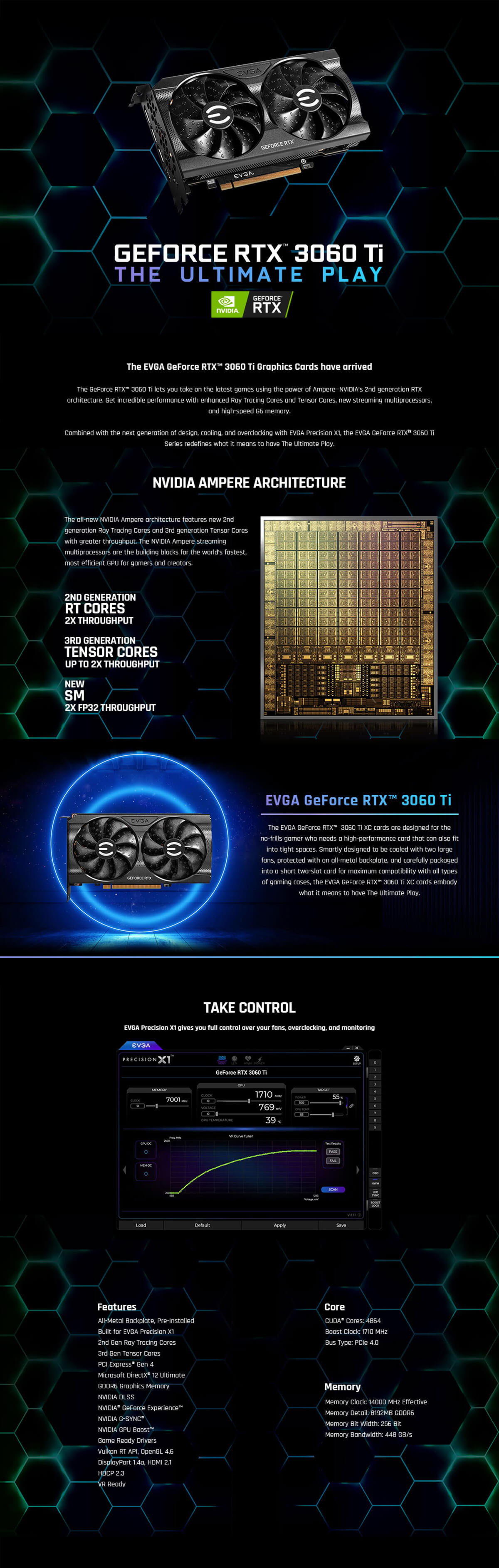 Cũ - EVGA GeForce RTX 3060Ti XC GAMING 8GB GDDR6