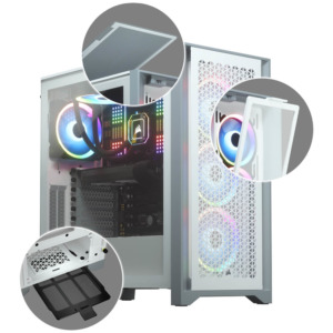 Corsair 4000D AIRFLOW Tempered Glass Mid-Tower ATX Case - White