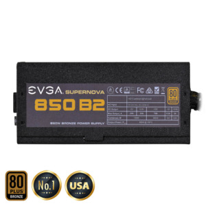 EVGA SuperNOVA 850 B2 - 80+ BRONZE 850W - Semi Modular (TRAY)