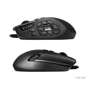EVGA X15 MMO Gaming Mouse - 8k - Wired - Black - Customizable - 16,000 DPI - 5 Profiles - 20 Buttons - Ergonomic