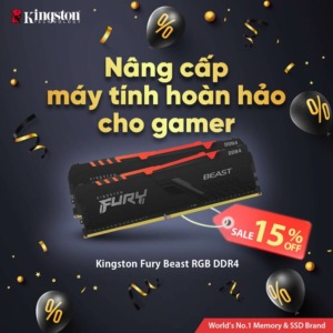 Kingston Fury Beast RGB - 16GB (2x8GB) DDR4 - Bus 3600MHz Cas 17
