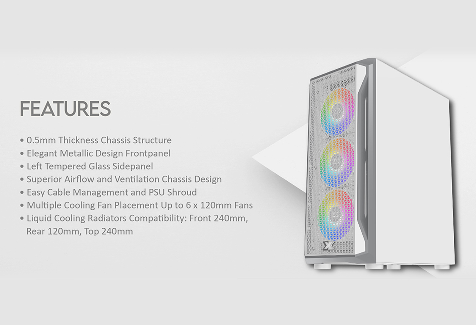 XIGMATEK Gaming X Arctic 3FX - ATX - Mid Tower (3x Fan)