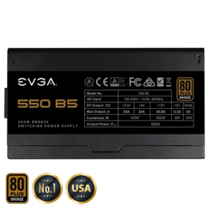EVGA 550 B5 - 80+ BRONZE 550W - Fully Modular