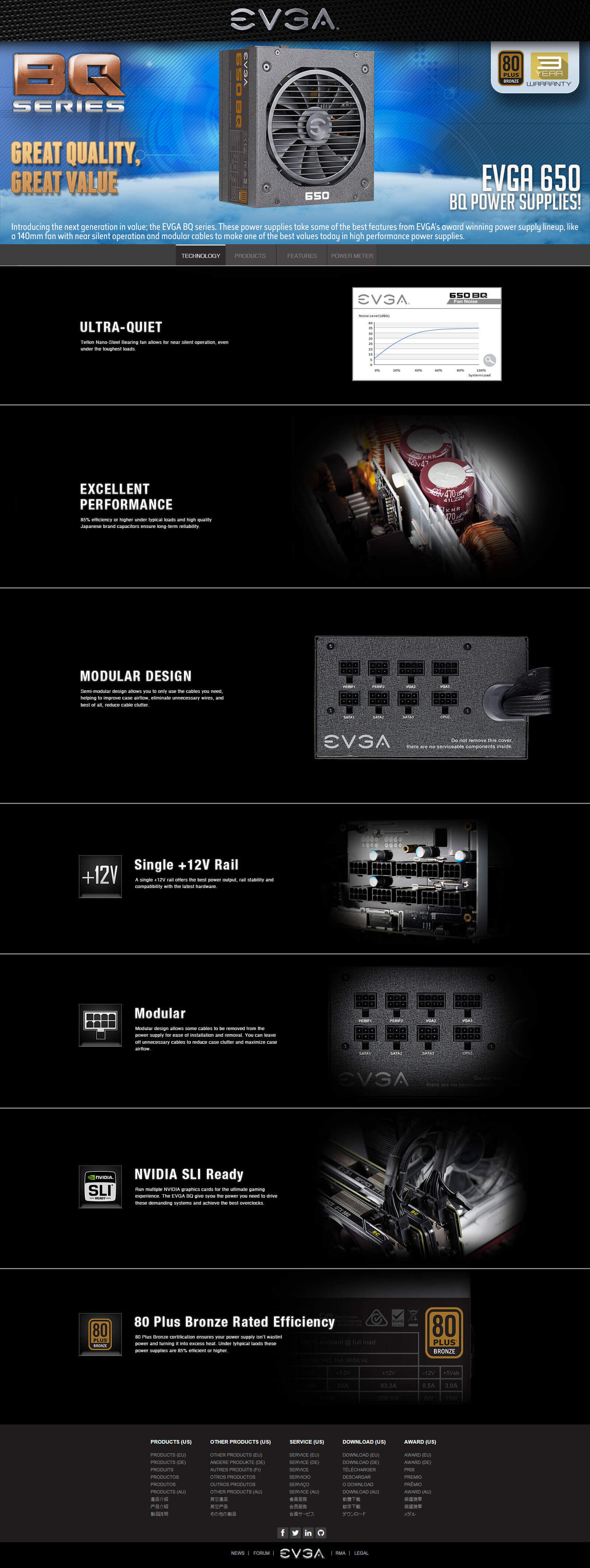 EVGA 650 BQ - 80+ BRONZE 650W - Semi Modular