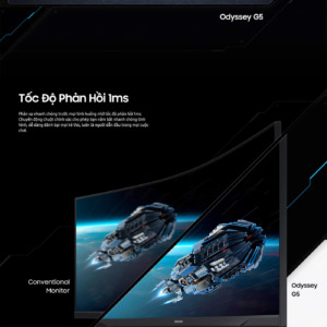 Samsung 34" Odyssey G5 - 34 inch Ultra WQHD VA / Curved / 165 Hz / 1ms / HDR10 / Chuyên Game