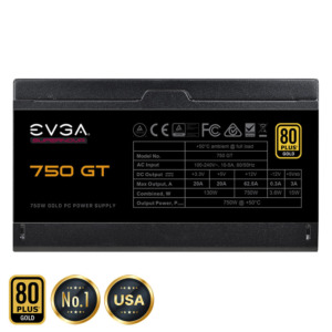 EVGA SuperNOVA 750 GT - 80+ GOLD 750W - Fully Modular - Eco Mode - 100% Japan Capacitors