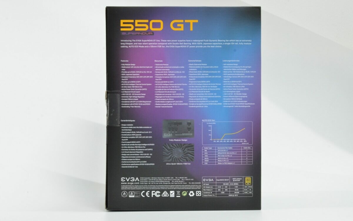 EVGA SuperNOVA 550 GT - 80+ GOLD 550W - Fully Modular