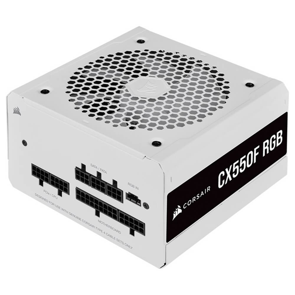 Corsair CX Series™ CX550F RGB White H02 Corsair CX Series CX550F RGB White - 550 Watt 80 Plus Bronze Certified Fully Modular RGB White PSU - Ảnh 2