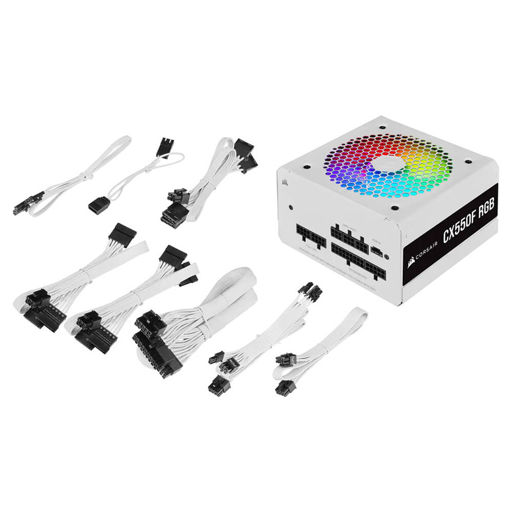 Corsair CX Series™ CX550F RGB White H09 Corsair CX Series CX550F RGB White - 550 Watt 80 Plus Bronze Certified Fully Modular RGB White PSU - Ảnh 11