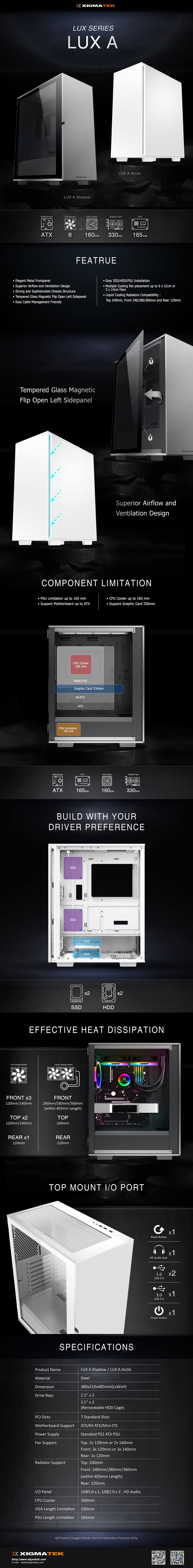 XIGMATEK LUX A SHADOW PREMIUM GAMING ATX