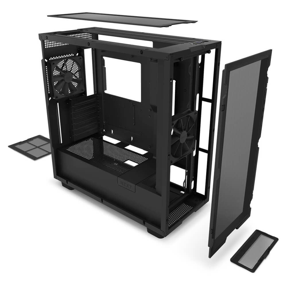 NZXT H7 Flow Matte Black H5 NZXT H7 Flow - Black - Mid-Tower Airflow Case - Ảnh 5