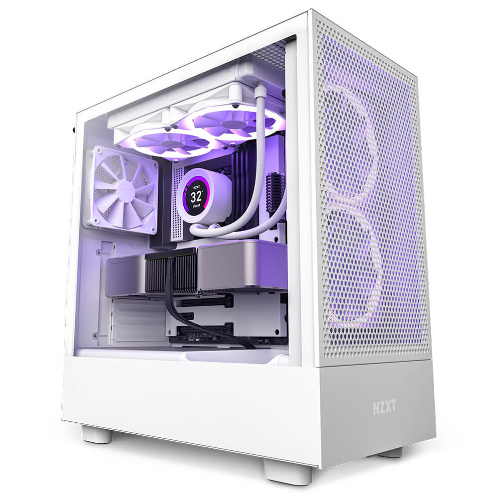 NZXT H5 Flow Matte White H1 NZXT H5 Flow - White - Compact Mid-tower Airflow Case