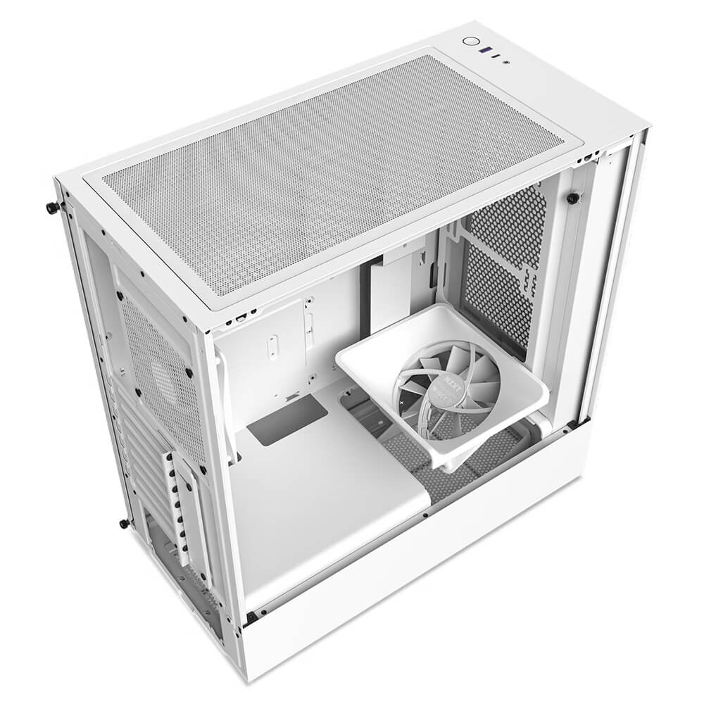 NZXT H5 Flow Matte White H6 NZXT H5 Flow - White - Compact Mid-tower Airflow Case - Ảnh 6