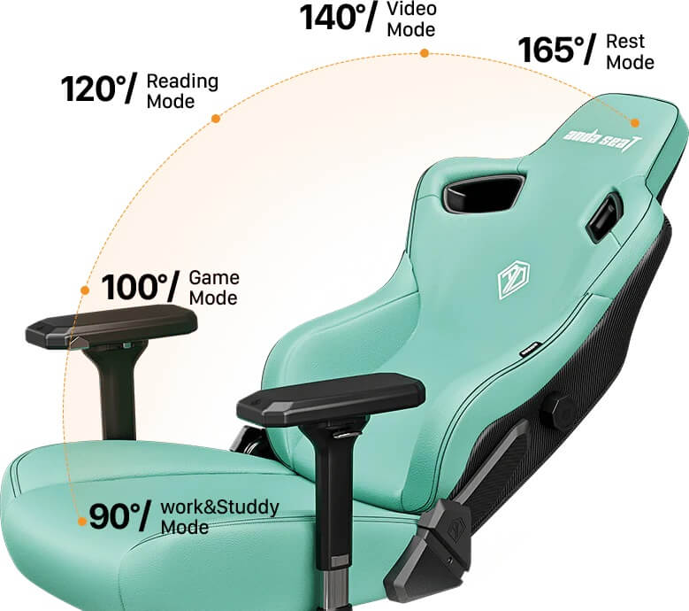 andaseat kaiser 3 4 Andaseat Kaiser 3 Elegant Black - Premium PVC Leather - Ultimate Ergonomic Gaming Chair