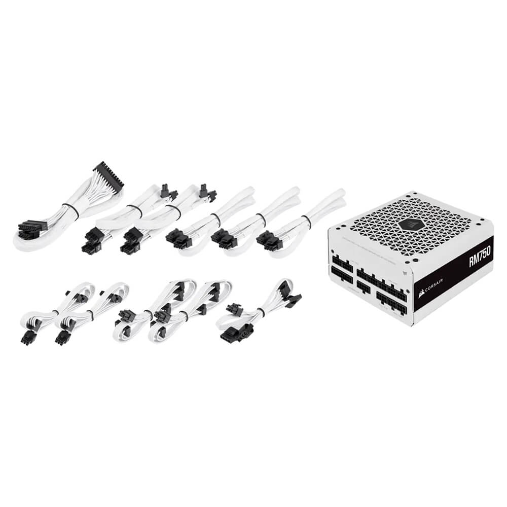 Corsair RM750 White 2021 h9 Corsair RM750 White — 750 Watt 80 PLUS Gold - Fully Modular ATX PSU - Ảnh 9