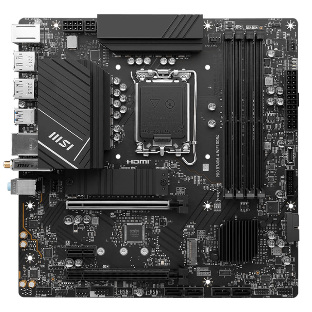MSI PRO B760M A WIFI DDR4 H2 MSI PRO B760M-A WIFI DDR4 - Socket 1700 - Ảnh 2