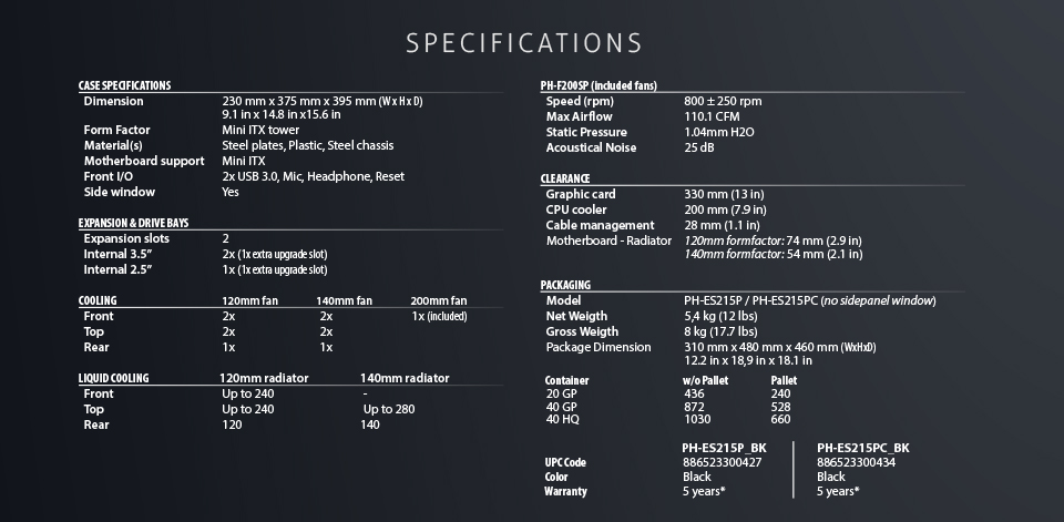 Phanteks Enthoo Evolv ITX Black/Red Tempered Glass - ITX Tower Case