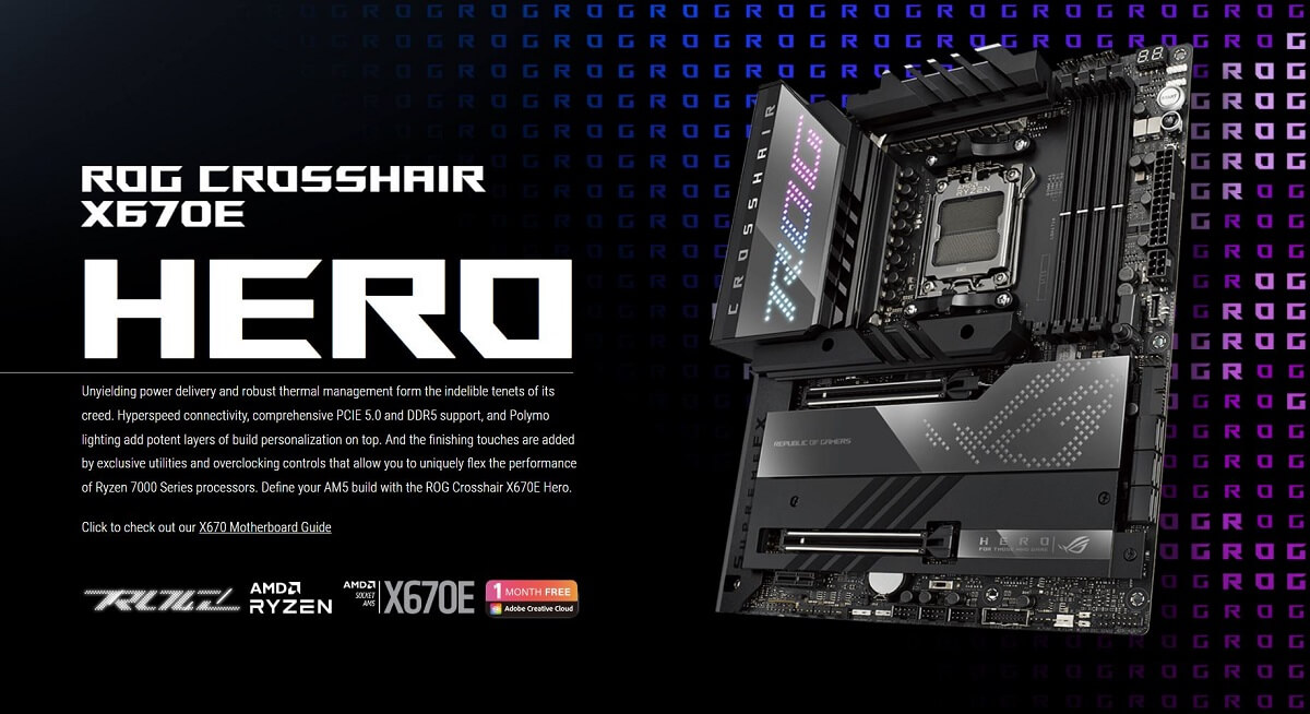 Asus ROG Crosshair X670E Hero - Socket AM5