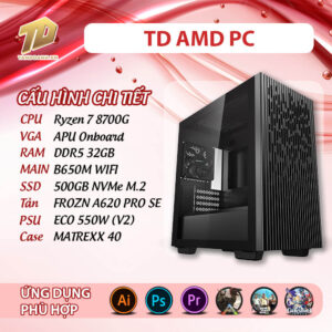 TD AMD PC (R7-8700G, B650M, 32GB DDR5, SSD 500GB)