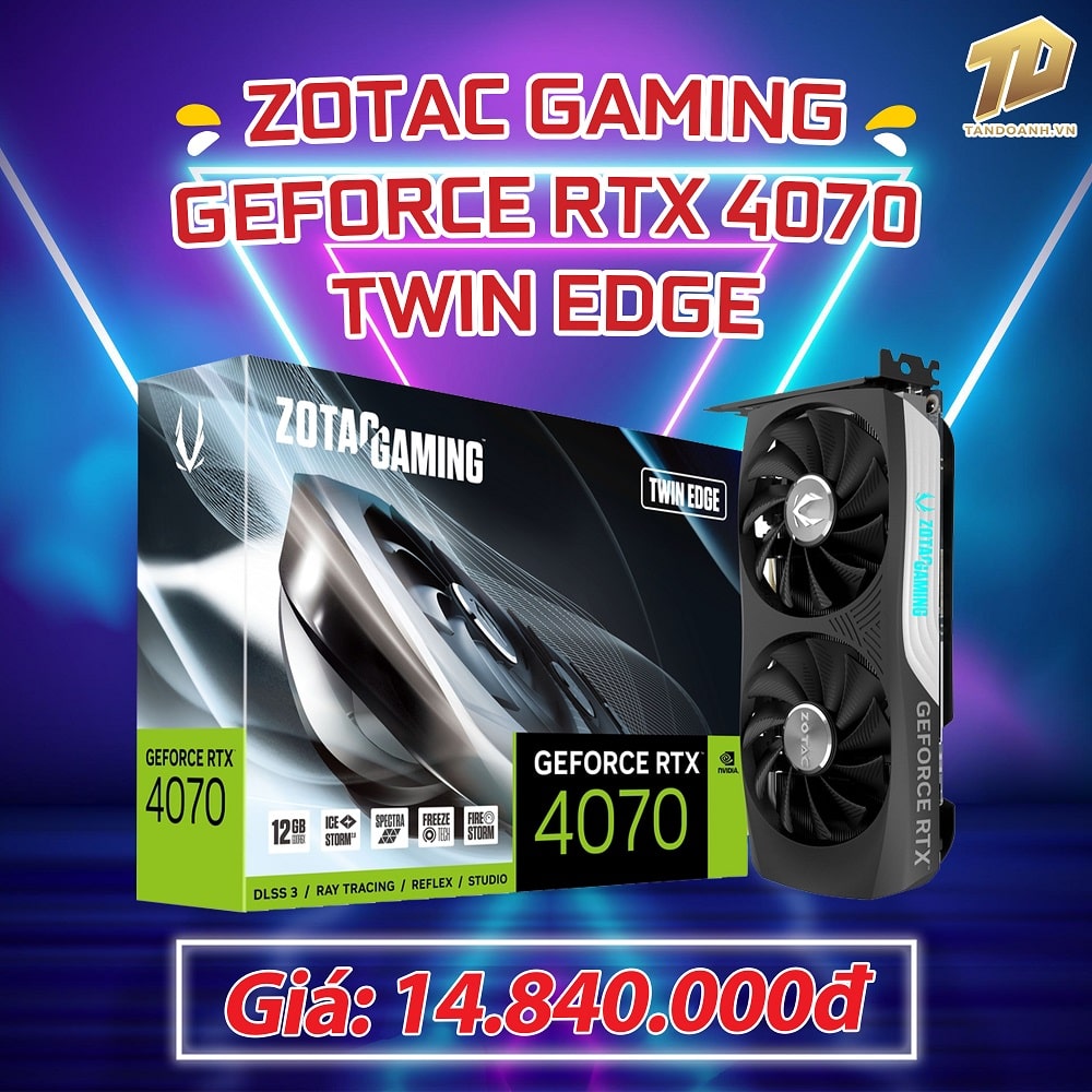 ZOTAC GAMING GeForce RTX 4070 Twin Edge - 12GB GDDR6X