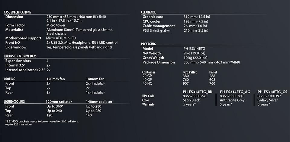 PHANTEK ENTHOO EVOLV MATX TEMPERED GLASS
